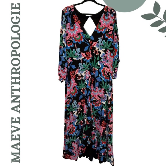Anthropologie Maeve Ruched Floral Maxi Dress 20W/2X - Picture 4 of 14